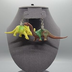 Funky dinosaur earrings